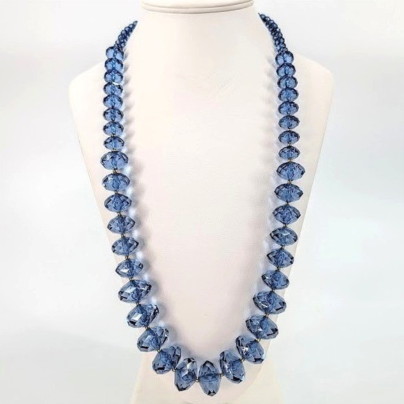 Joan Rivers Jewelry - Joan‎ Rivers Blue Glass Faceted Bead Necklace Graduated Hollywood Regency